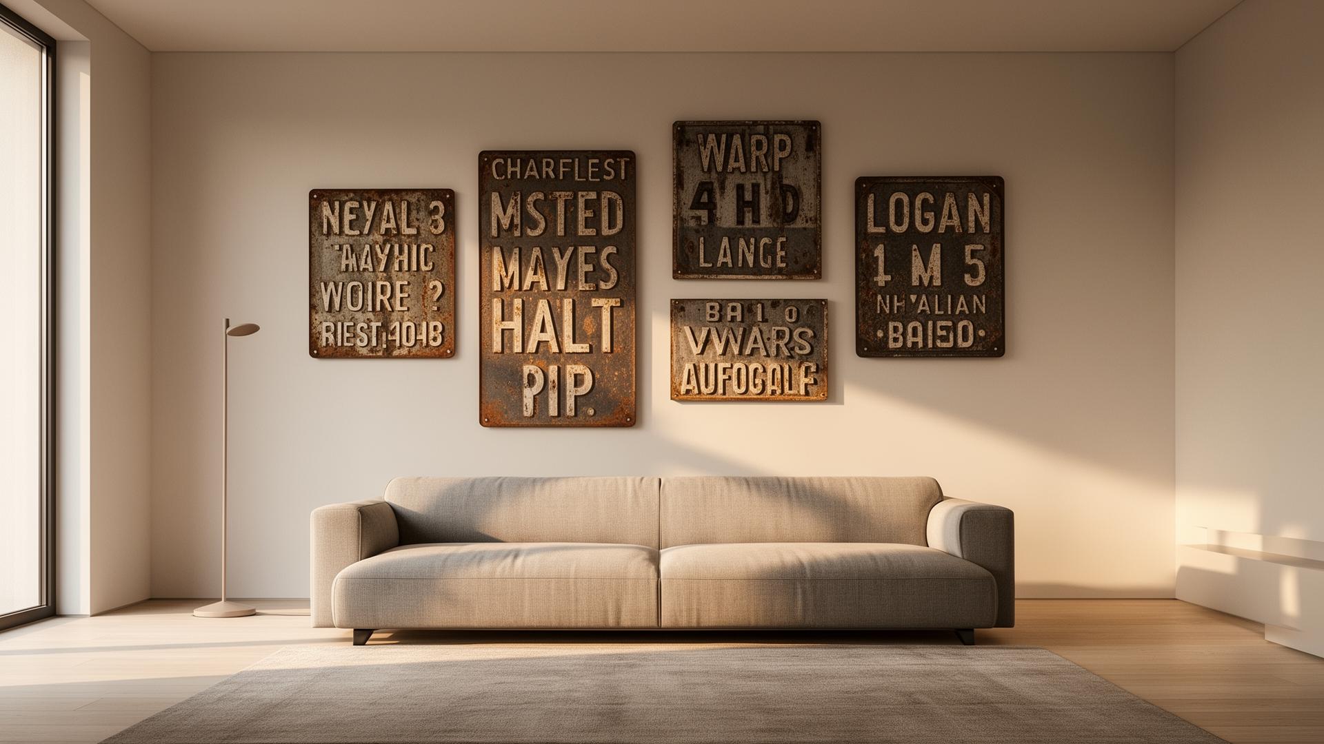 Chapas decorativas instaladas en un living moderno